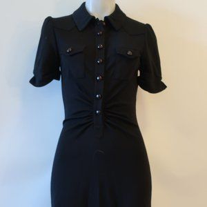 Womens Diane Von Furstenberg Black Short Sleeve Midi Dress 8 *